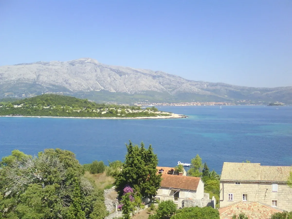 View over Planjak island and the Peljesac channel from Vrnik on the Sail Away route near Korcula